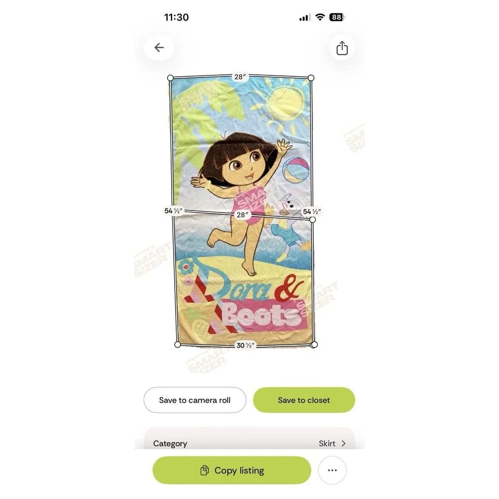 Nickelodeon Dora the Explorer Boots Beach Bath Towel 2014 28x54 Y2K Kids Rare